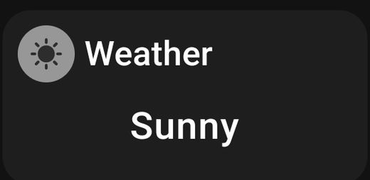 A Flow token card showing a weather value